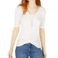 BCX Junior's Knot Front Top Branco Tamanho Grande