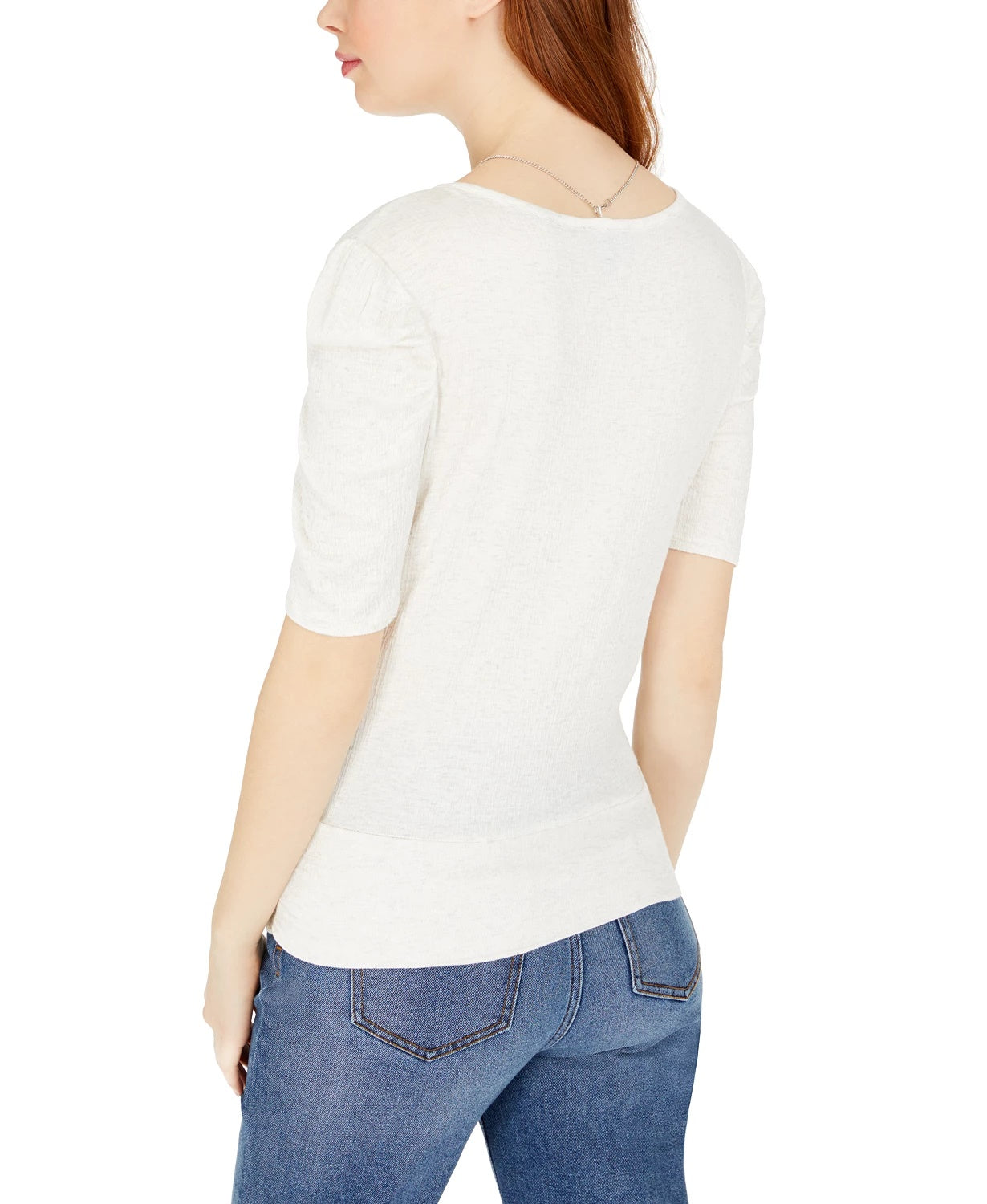 BCX Junior's Knot Front Top Branco Tamanho Grande