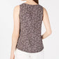 Blusa feminina Anne Klein sem mangas com bolinhas cinza escuro tamanho grande