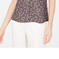 Blusa feminina Anne Klein sem mangas com bolinhas cinza escuro tamanho grande