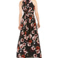 Vestido longo feminino com estampa floral e alças finas, preto, tamanho 10, da INC International Concepts