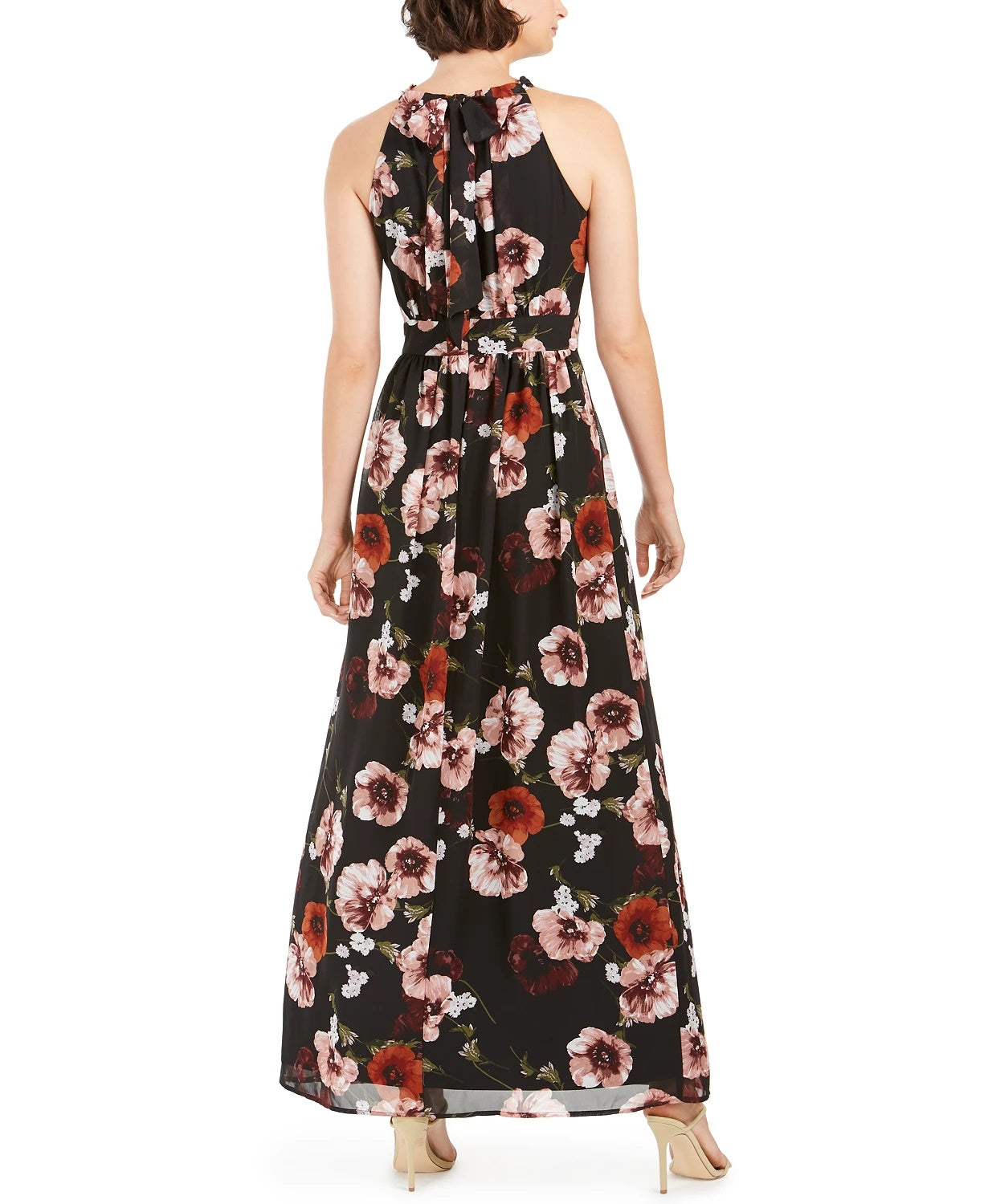Vestido longo feminino com estampa floral e alças finas, preto, tamanho 10, da INC International Concepts