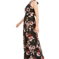 Vestido longo feminino com estampa floral e alças finas, preto, tamanho 10, da INC International Concepts