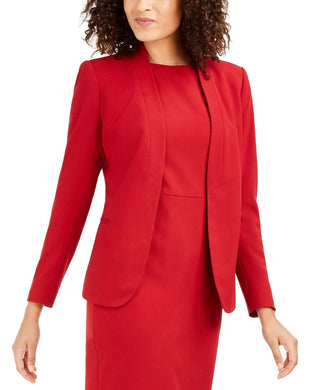Blazer feminino Anne Klein Sabre Stretch Knit vermelho tamanho 4