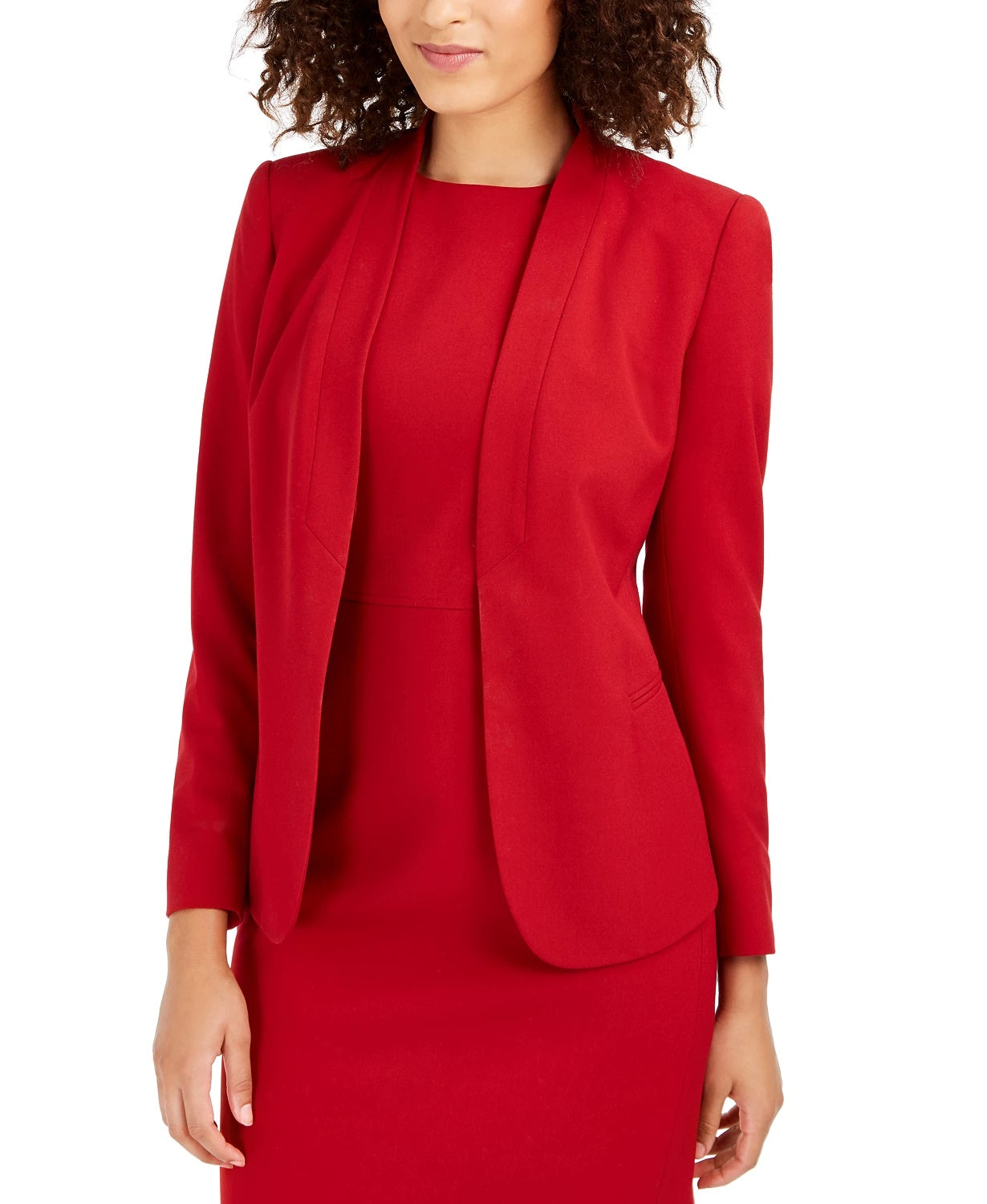 Blazer feminino Anne Klein Sabre Stretch Knit vermelho tamanho 4