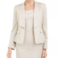 Blazer feminino Kasper com estampa tonal e lapela xale, bege, tamanho 12