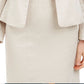 Blazer feminino Kasper com estampa tonal e lapela xale, bege, tamanho 12