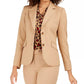 Blazer feminino Anne Klein de sarja com dois botões, marrom, tamanho 14