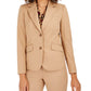 Blazer feminino Anne Klein de sarja com dois botões, marrom, tamanho 14
