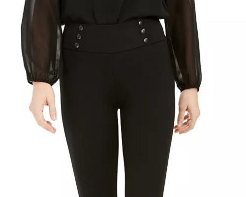 Calça social skinny feminina Bar III, preta, tamanho médio