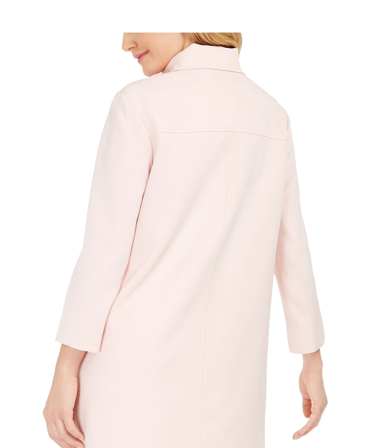 Jaqueta longa trapézio feminina Anne Klein rosa tamanho 8