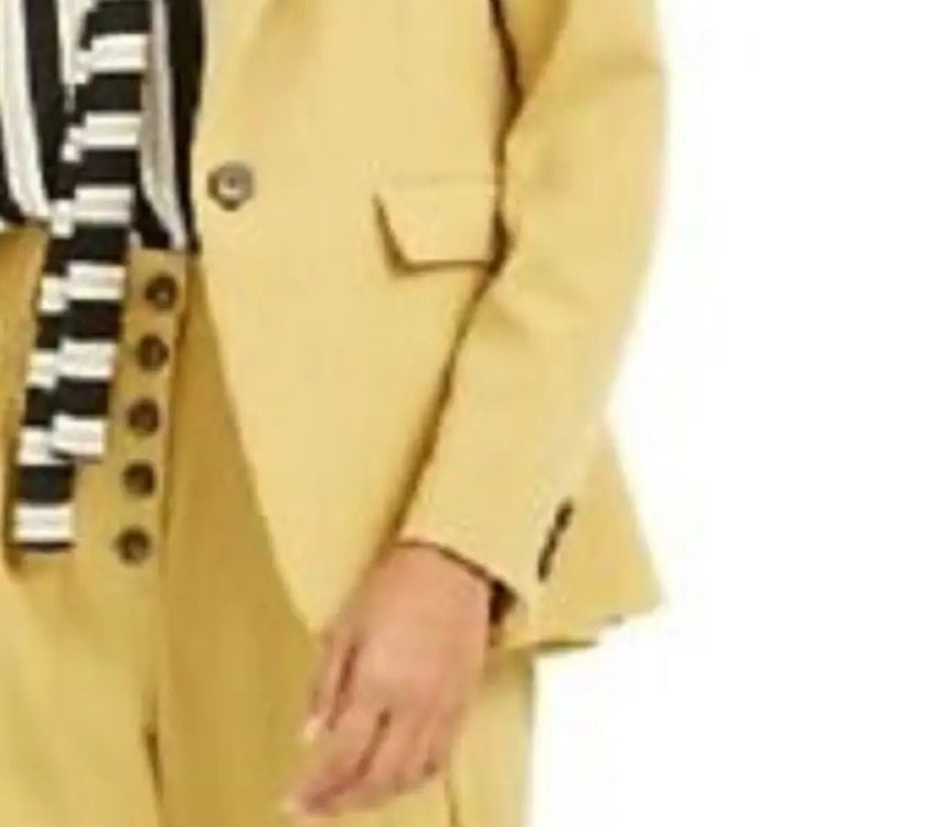 Blazer feminino Bar III de um botão amarelo brilhante tamanho 2