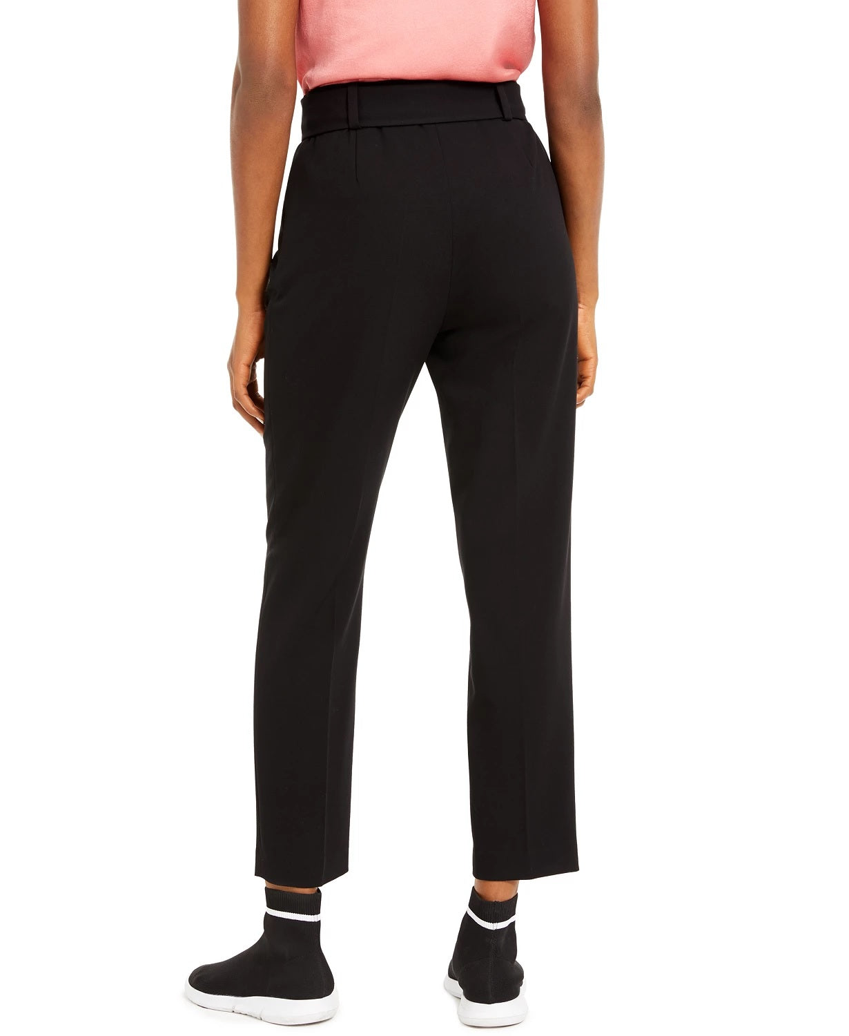 Calças femininas com cinto Bar III pretas tamanho 0