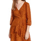 Vestido de chita com relevo BCX Juniors laranja tamanho grande