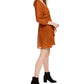 Vestido de chita com relevo BCX Juniors laranja tamanho grande