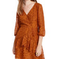 Vestido de chita com relevo BCX Junior Laranja Tamanho Médio