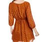 Vestido de chita com relevo BCX Junior Laranja Tamanho P