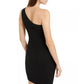 Vestido de um ombro só com strass BCX Junior, preto, tamanho X-S