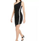 Vestido de um ombro só com strass BCX Junior, preto, tamanho X-S