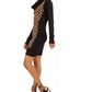 Vestido suéter com gola alta e estampa animal BCX Junior, bege, tamanho X-S