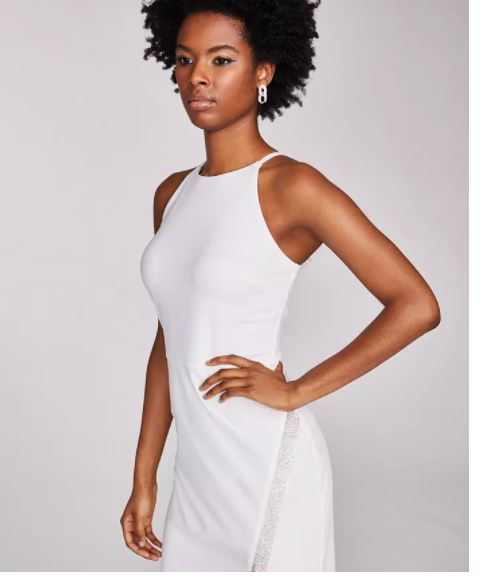 Vestido envelope falso com strass BCX Junior, branco, tamanho grande