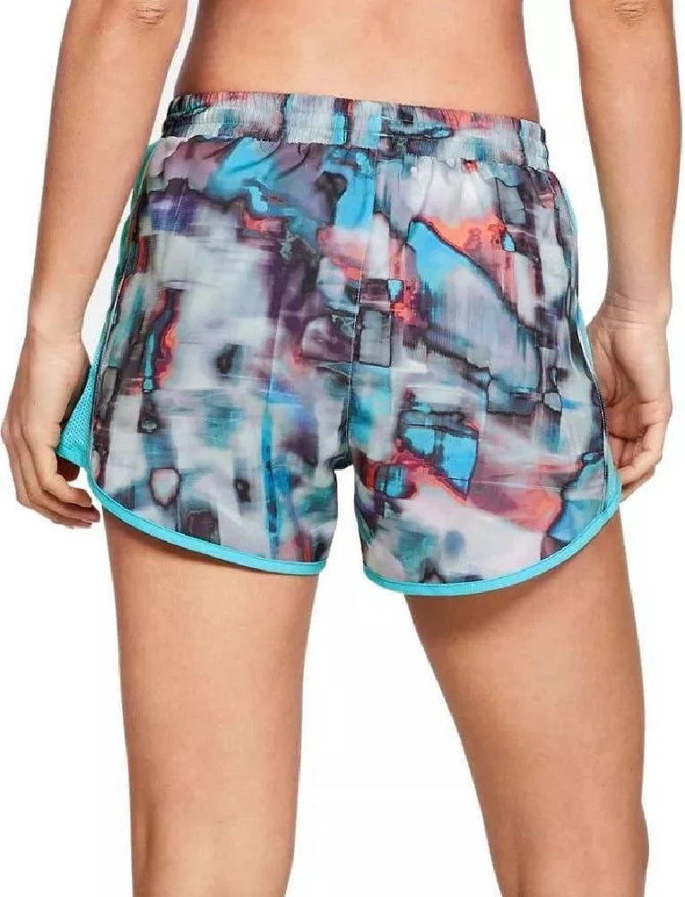 Shorts de corrida feminino Under Armour Fly-By com estampa, tamanho natural, tamanho extragrande