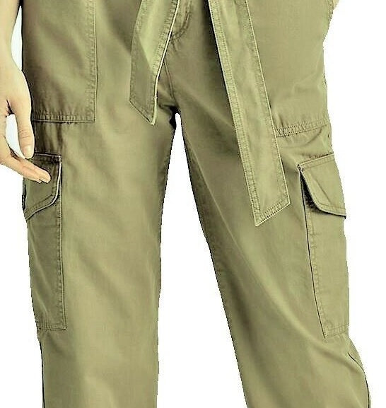 Calça cargo feminina Ralph Lauren com cinto verde, tamanho 12