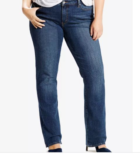 Calça Jeans Levi's Plus Classic Straight Leg Feminina Azul Tamanho 16W