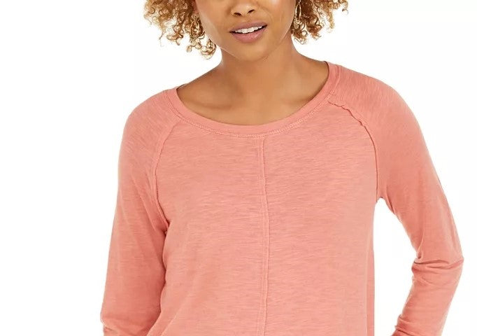 Estilo &amp; Co Feminino Algodão Cano Alto-Cinza Laranja Tamanho Extra Pequeno