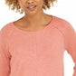 Estilo &amp; Co Feminino Algodão Cano Alto-Cinza Rosa Tamanho P