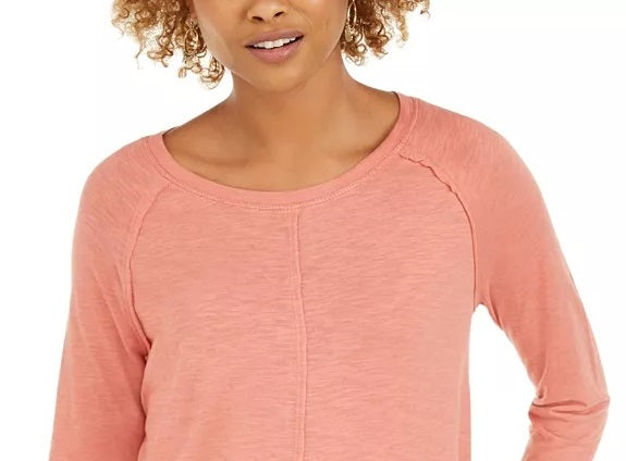 Estilo &amp; Co Feminino Algodão Cano Alto-Cinza Rosa Tamanho P