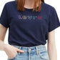 Camiseta Levi's Feminina de Algodão com Logotipo Arco-Íris e Estampa Azul Marinho Tamanho Grande