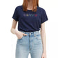 Camiseta Levi's Feminina de Algodão com Logotipo Arco-Íris e Estampa Azul Marinho Tamanho Grande