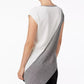 Top assimétrico Bar III feminino Bar Basics Colorblock, multicolorido, branco, tamanho pequeno