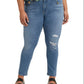 Calça jeans skinny Levi's 711 Plus feminina, azul, tamanho 16W