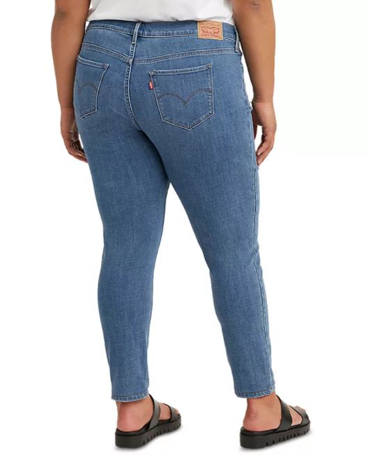 Calça jeans skinny Levi's 711 Plus feminina, azul, tamanho 16W