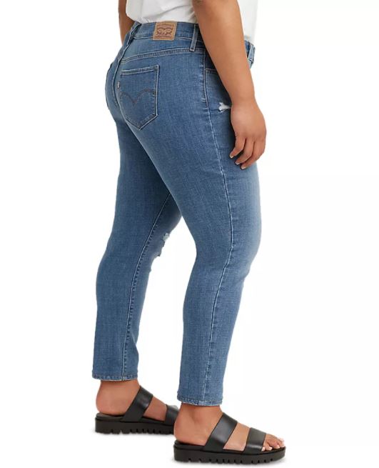 Calça jeans skinny Levi's 711 Plus feminina, azul, tamanho 16W