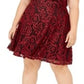 Vestido Plus Size City Studios Junior's Lace Fit &amp; Flare Vermelho Tamanho 24W