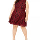 Vestido Plus Size City Studios Junior's Lace Fit &amp; Flare Vermelho Tamanho 24W