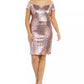 Vestido justo com lantejoulas e ombro de fora, tamanho moderno, B Darlin, tamanho 16, rosa