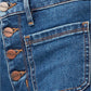 Calça jeans feminina Sanctuary com botões frontais e corte bootcut, azul médio, tamanho 24