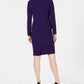 Le Suit Feminino Petite Wing-Collard Skirt Suit Roxo Escuro Tamanho 2P