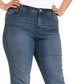 Jeans feminino plus size e pequeno estilo &amp; co plus size com controle de barriga e perna justa, tamanho 26, azul