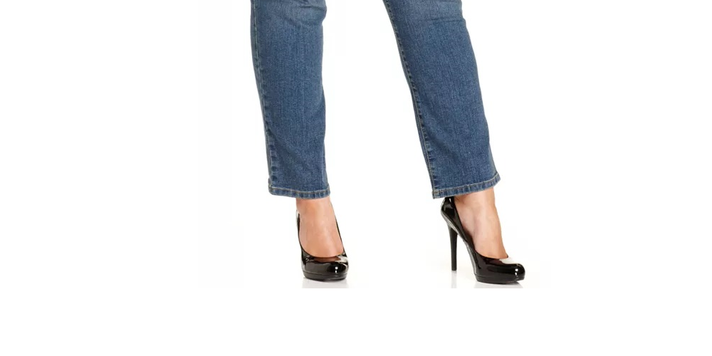 Jeans feminino plus size e pequeno estilo &amp; co plus size com controle de barriga e perna justa, tamanho 26, azul