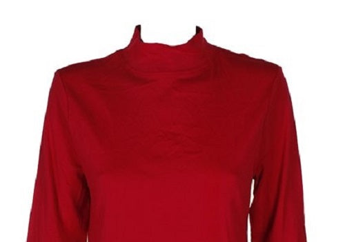 Camiseta feminina Charter Club de algodão com gola alta, tamanho médio, vermelha, tamanho extragrande