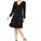 Vestido feminino Illusion Stripe Fit &amp; Flare, preto, tamanho 12, pequeno