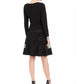Vestido feminino Illusion Stripe Fit &amp; Flare, preto, tamanho 12, pequeno
