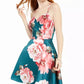 Vestido infantil City Studios com estampa floral e costas em renda, tamanho 3, verde