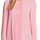 Blusa CeCe Feminina de Chiffon com Punhos Pintucked, Rosa, Tamanho X-G