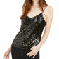 Camisola de lantejoulas Leyden feminina, preta, tamanho extragrande